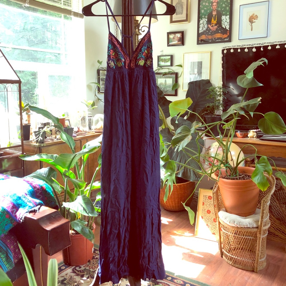 Boho Embroidered Maxi Dress
